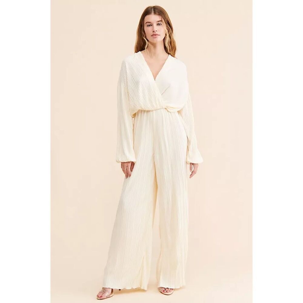 4th & Reckless Plisse Balloon Sleeve Jumpsuit Size M